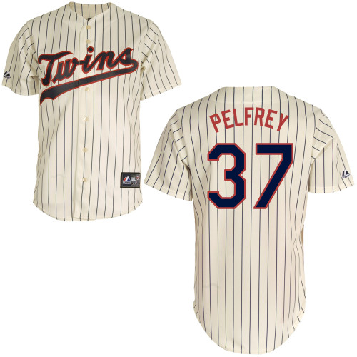Mike Pelfrey #37 mlb Jersey-Minnesota Twins Women's Authentic Alternate 3 White Baseball Jersey